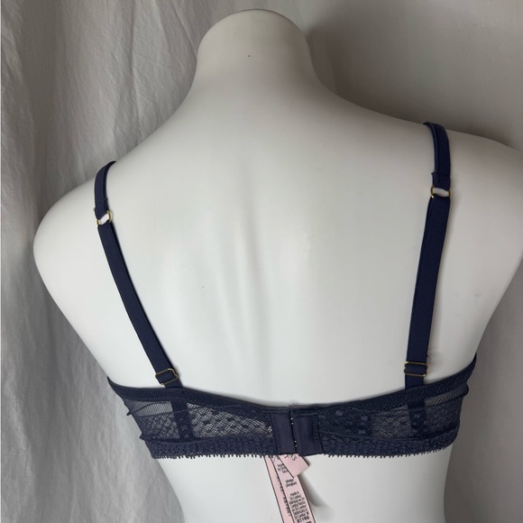 Victorias Secret Curvy Smooth Dusty Lavender Lace Plunge Bra 38C - Picture 4 of 6